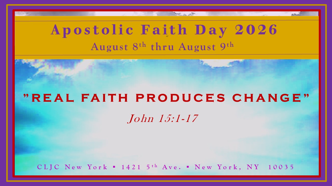 Welcome to the Church of The Lord Jesus Christ of the Apostolic Faith